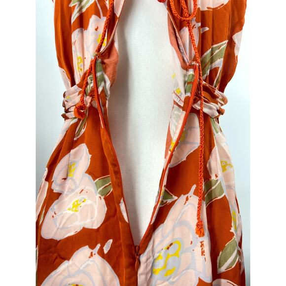 CAROLINA K Womens Luz Peonies Print Halter Maxi Dress Sz‎ Large - Picture 9 of 11